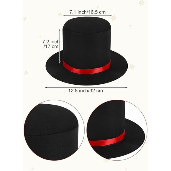 SOMSOC Kids Snowman Costume Shirt Hat with Band Carrot Nose Glasses Scarf Gloves - Picture 3 of 16